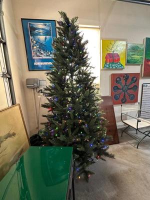 8' artificial tree with white or color lights