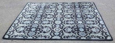 Black and blue area rug