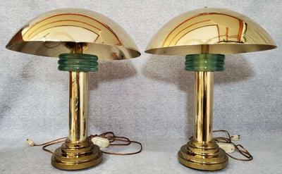 Mcm leviton brass mushroom lamps