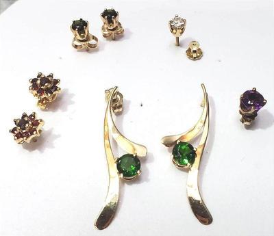 Gemstone earrings diamond earring
