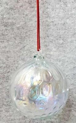 Hand blown dichroic art glass sphere suncatcher ornament