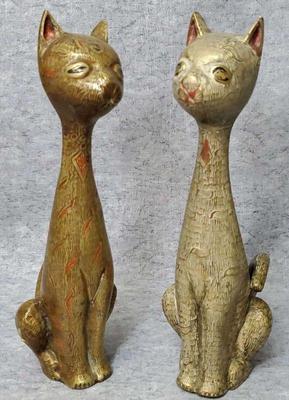Brass siamese cat figures
