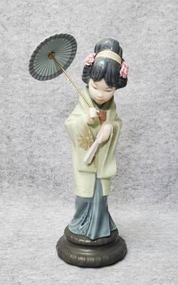 Lladro geisha girl with parasol figurine