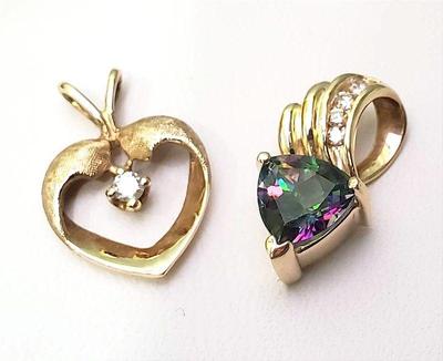 Diamond and 24k gold pendants