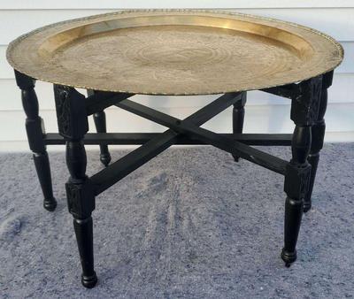 Brass top tea table