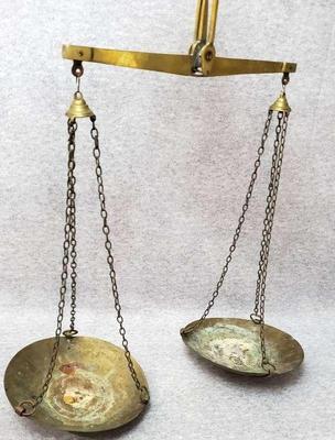 Antique brass hanging scale