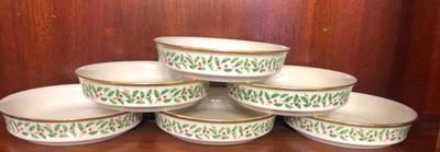Lenox holiday soup bowls christmas china set of 6