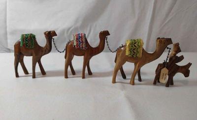 Olive wood camel caravan