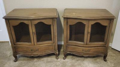 2 vintage drexel french provincial nightstands
