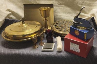 Brass communion offering trays and more
