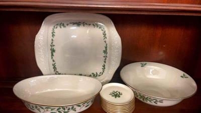 Christmas china serving pieces lenox holiday pattern