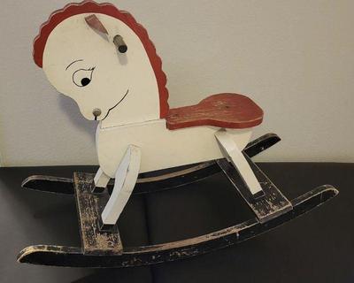 Vintage wood rocking horse