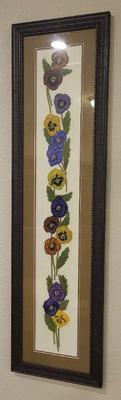 Floral embroidered wall art