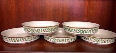 Lenox holiday set of 5 soup bowls 75 christmas china