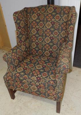Matched Pair of Chippendale Style Wing Chairs