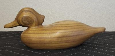 Wood carved duck