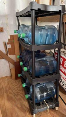 Full water jugs shelf