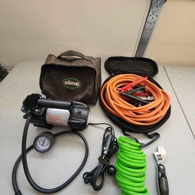 Tire inflator jumper cables