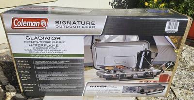 Nib coleman gladiator 2 burner propane stove