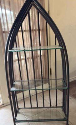 Metal decorative stand alone shelf