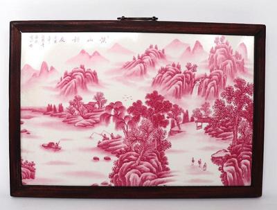 Lot 256 beautiful rose and white chinese plaque
