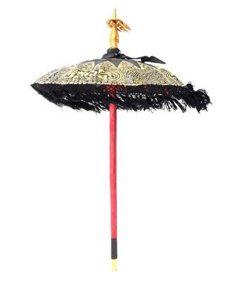 Lot 224 deep blue and gold balinese ceremonial umbrella