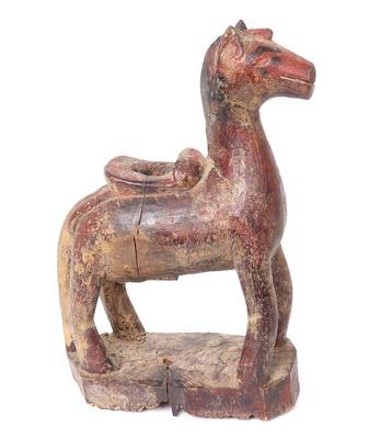 Lot 226 indian gilt painted wood horse statue, circa 1800s