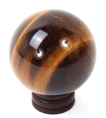 Lot 198 gorgeous tigers eye sphere with stand