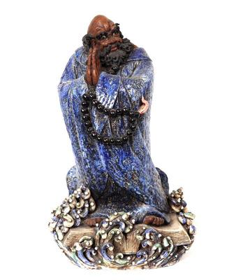 Lot 2 massive chinese porcelain bodhidharma statue over 2ft