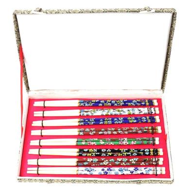 Lot 249 wonderful family set of eight chinese cloisonne chopsticks