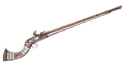 Lot 91 afghan mop inlaid jezail flintlock rifle