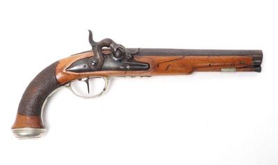 Lot 92 german silver mounted' percussion pistol