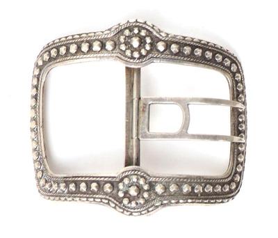 Sale Photo Thumbnail #142: Lot 146 antique sterling silver belt buckle circa 1800s