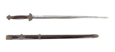 Lot 44 chinese long sword with scabbard