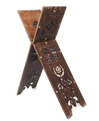 Lot 147 islamic wood quran stand 19th c.
