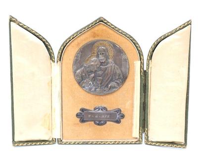 Sale Photo Thumbnail #188: Lot 192 cased communion medal triptych