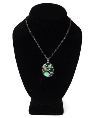 Sale Photo Thumbnail #129: Lot 133 lovely large turquoise in matrix pendant necklace