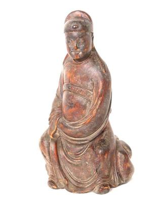 Lot 263 chinese light wood carved seated buddha