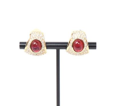 Lot 170 vintage grosse ruby clip on earrings