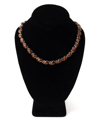 Lot 136 heavy tigers eye necklace