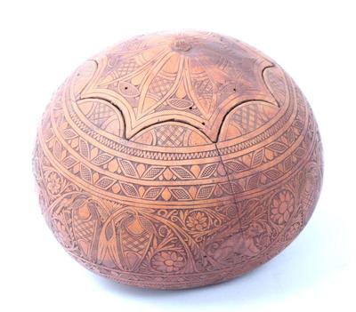 Lot 344 antique peruvian carved incised gourd, circa 1900