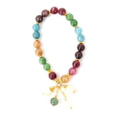 Lot 143 stunning multi gem beaded bracelet tulips
