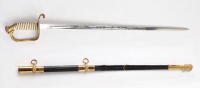 Lot 29 usn officers sword scabbard m 1852, signed wolf brown
