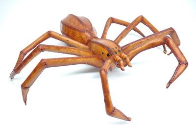 20" Hand Made Leather Spider Sculpture