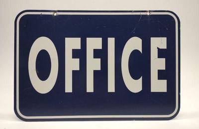 Vintage Double Sided Metal Office Sign