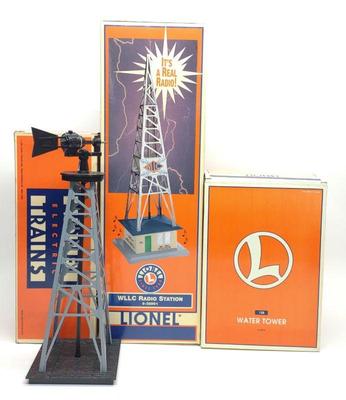 3 Lionel Toy Railroad Tower Accessories w/ Boxes