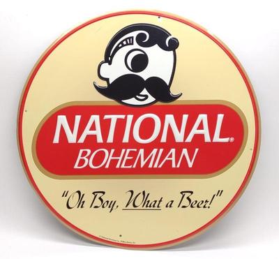 20" Vintage National Bohemian Tin Advertising Sign