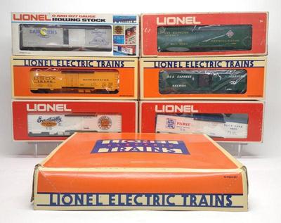 Sale Photo Thumbnail #327: 7 Lionel Milk & Reefer Toy Trains w/ Boxes