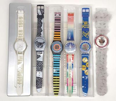 6 Swatch Swiss Made Wrist Watches