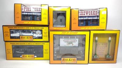 7 Rail King MTH Toy Trains & Accessories w/ Boxes